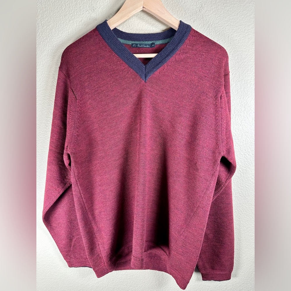PS Paul Smith Men's V-Neck Sweater. Pure Wool Size: S - Picture 2 of 7